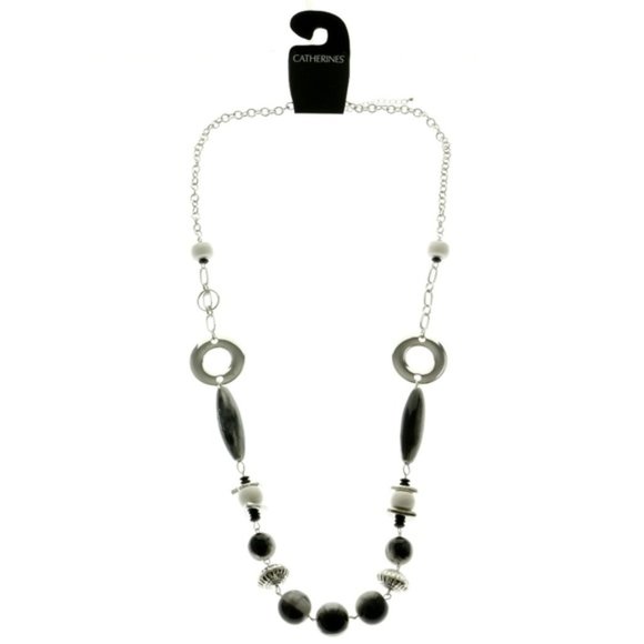 Catherines silver and black beaded necklace - Picture 3 of 4